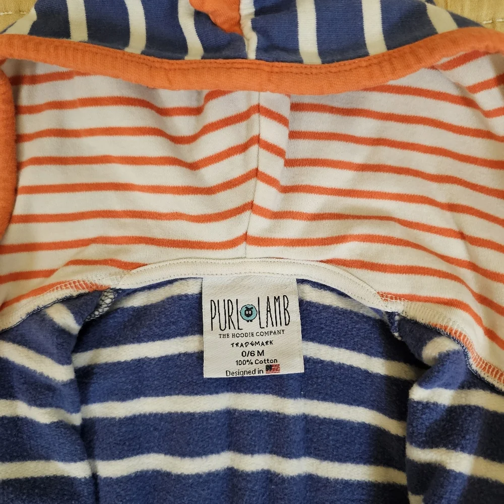 Purl Lamb Striped 100%‎ Cotton Onesie Unisex Dinosuar 0/6 M Playful Dinosaur